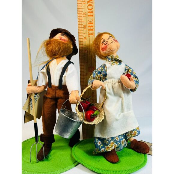 NWT Annalee Mr. and Mrs. Farmer 10" Felt Figures 2883 2884 Thanksgiving Farm - Picture 8 of 8